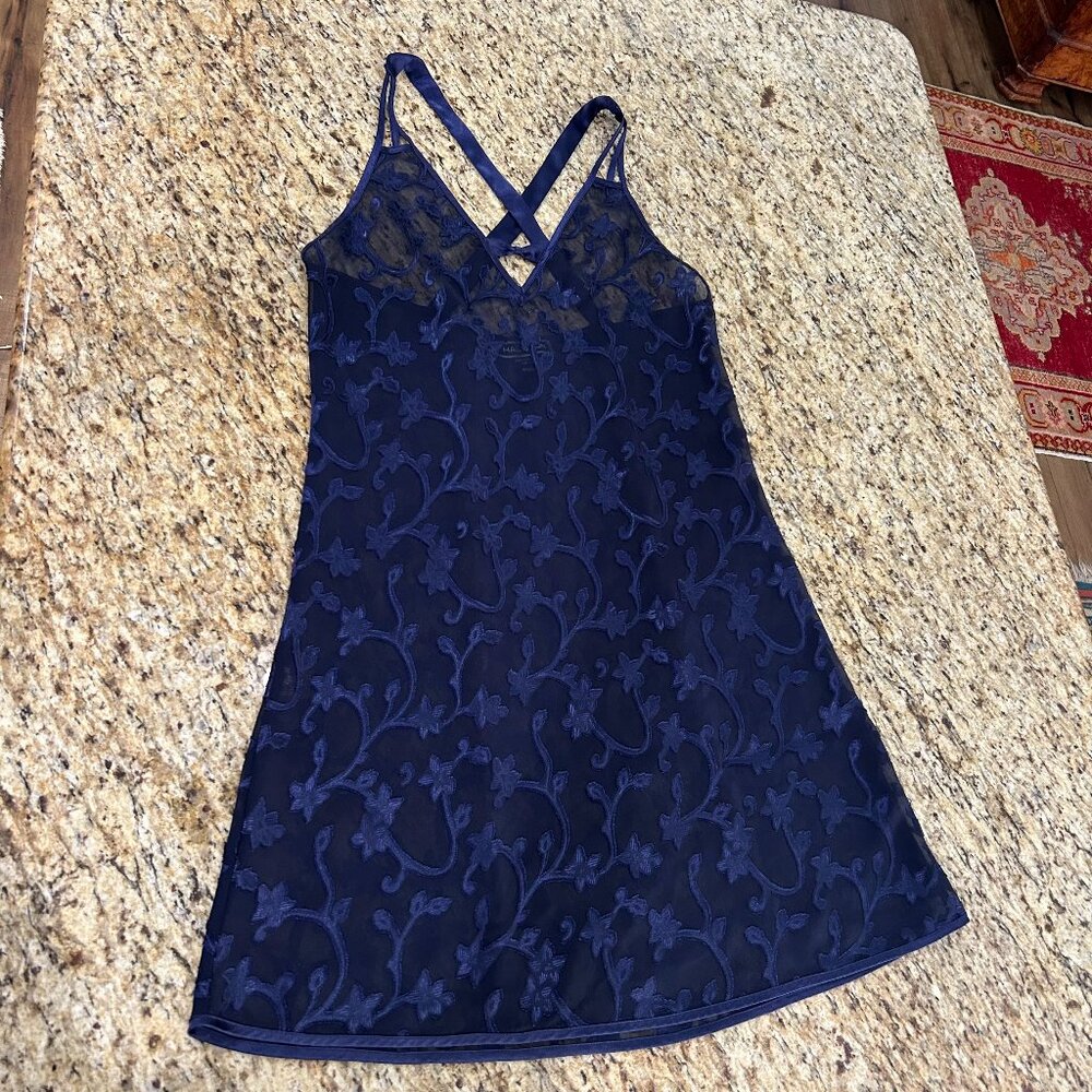 Halston Blue slip dress, Med